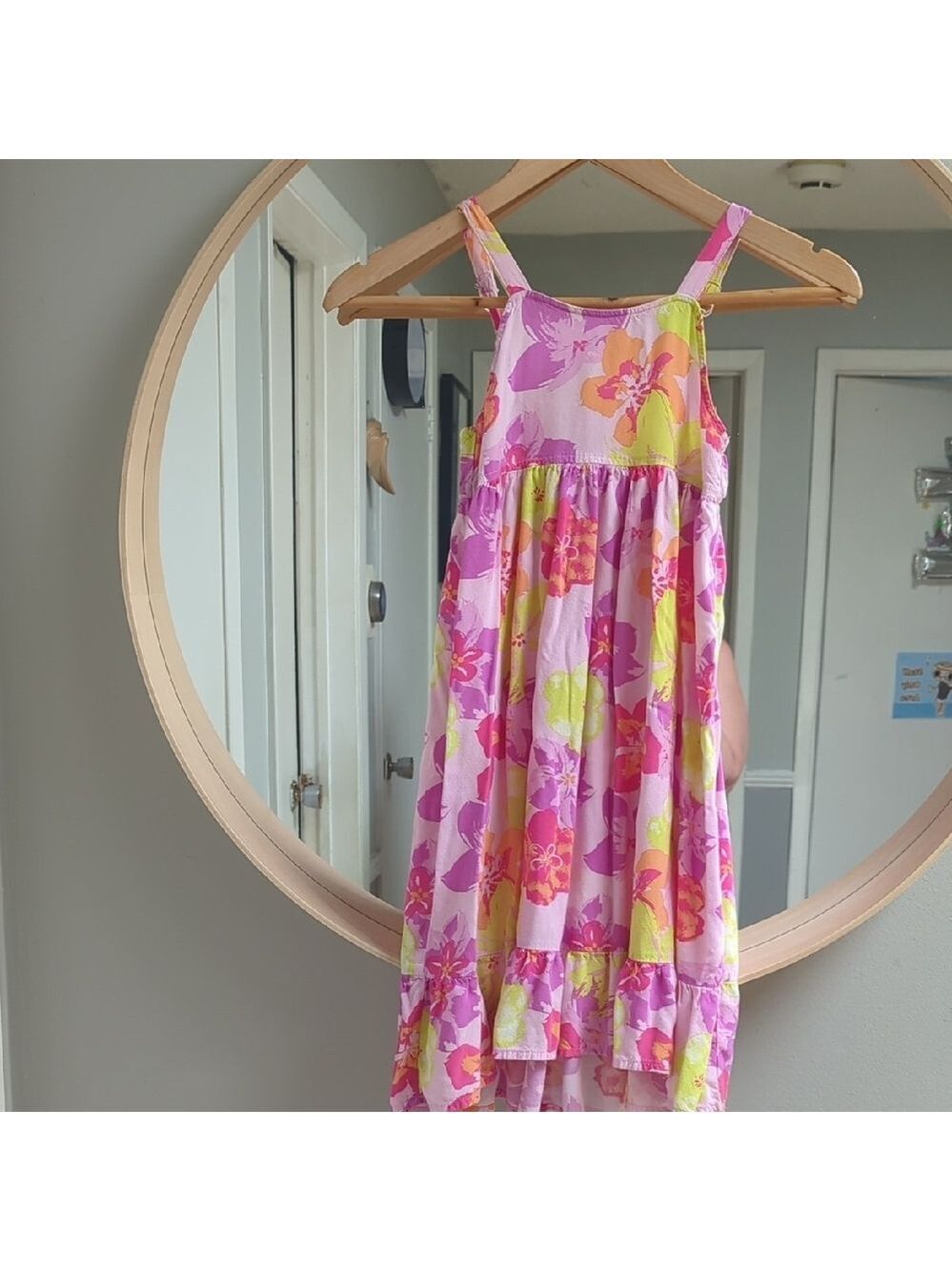 🎒BOGO🎒 George Girls Size 7 Pink Floral Rayon Sundress Adjustable Straps